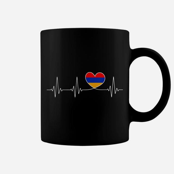 Armenia Love Heartbeat And Armenian Flag Heart Armenia Coffee Mug