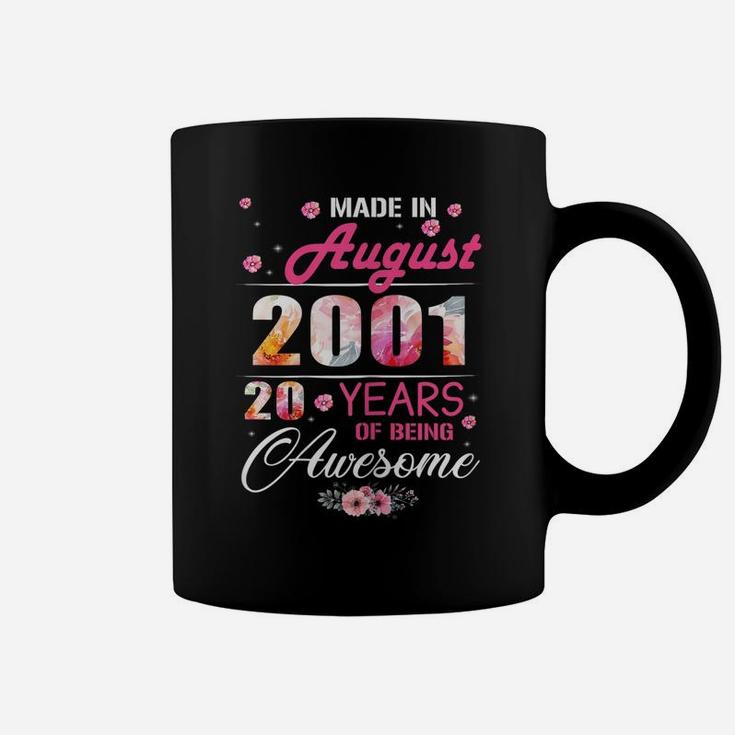 August Girls 2001 Birthday Gift 20 Years Old Made In 2001 Coffee Mug