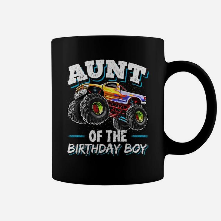 Aunt Of The Birthday Boy Monster Truck Birthday Party Coffee Mug