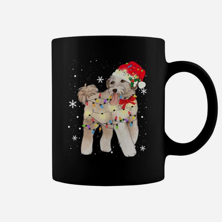Aussiedoodle Dog Christmas Light Xmas Mom Dad Gifts Coffee Mug