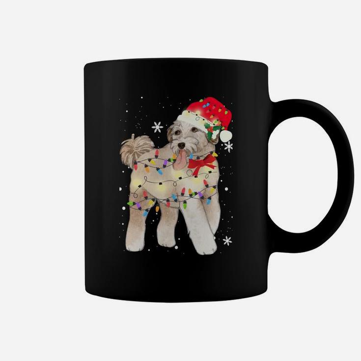 Aussiedoodle Dog Christmas Light Xmas Mom Dad Gifts Coffee Mug