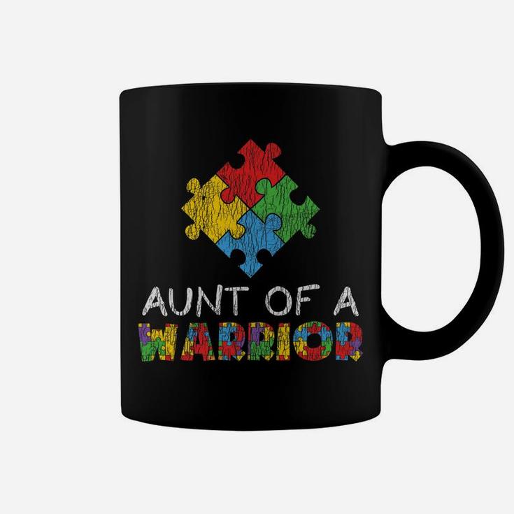 Autism Awareness Aunt Of A Warrior Autistic Kids Awareness Coffee Mug