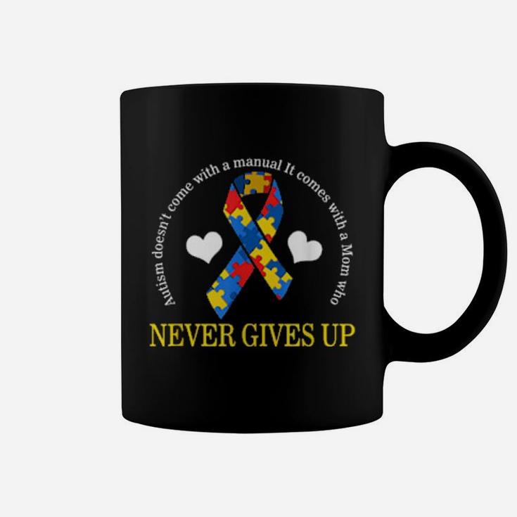 Autism Awareness Doesn't Come With Manual Mom Puzzle Ribbon Coffee Mug