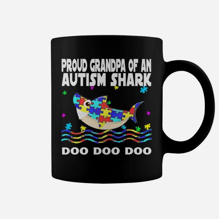 Autism Awareness Shirts Proud Grandpa Of An Autism Shark Coffee Mug