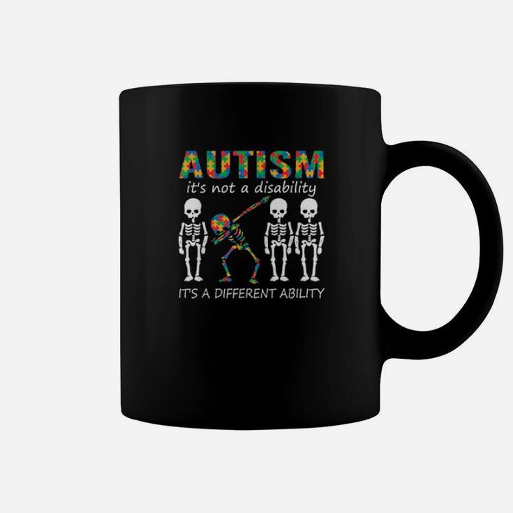 Autism Its A Different Ability Dabbing Skeleton Coffee Mug