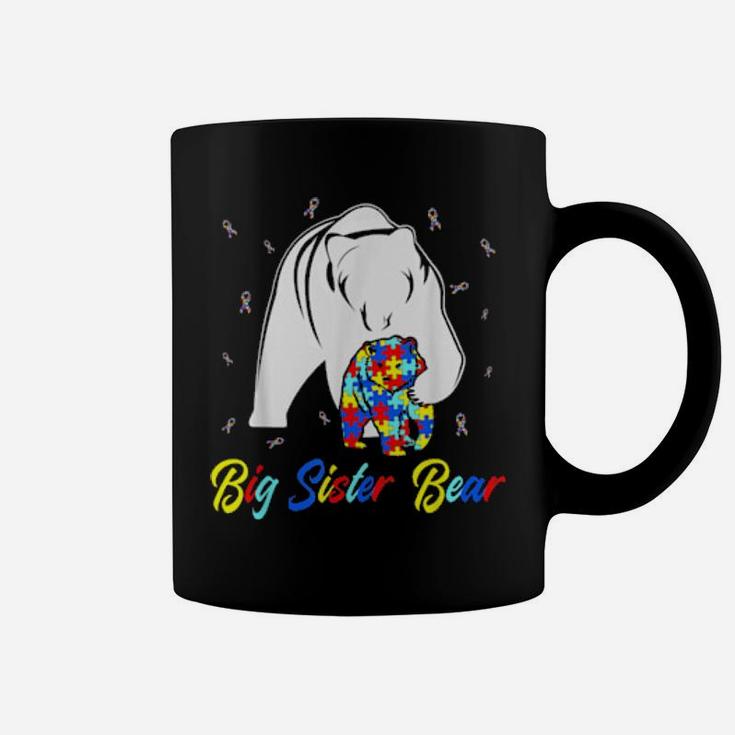 Autistic Big Sister Bear Autism Awareness Family Coffee Mug