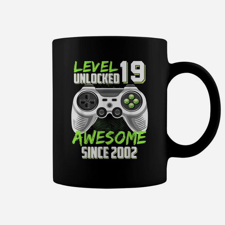 Awesome 2002 Level 19 Unlocked Video Game 19Th Birthday Gift Coffee Mug