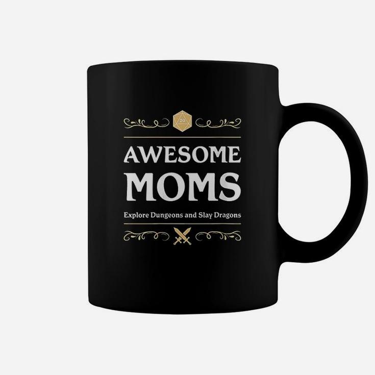 Awesome Moms Explore Dungeons D20 Dice Tabletop Rpg Gamer Coffee Mug