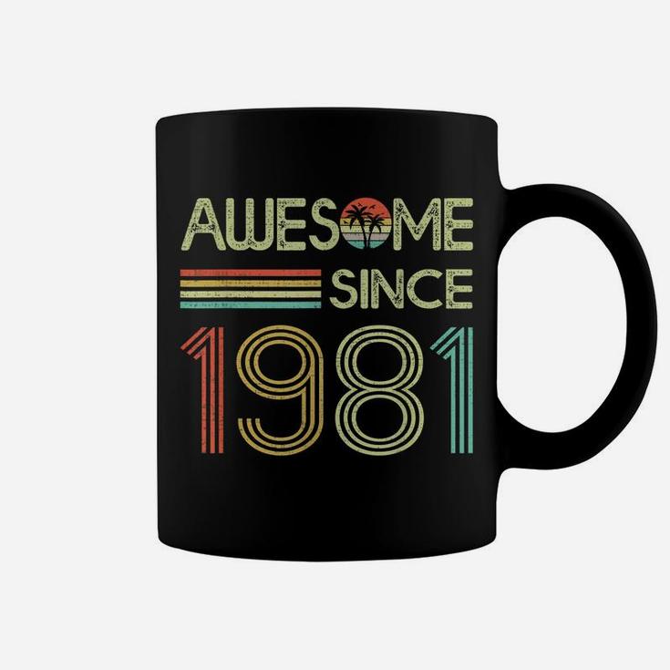 Awesome Since 1981 Retro 40Th Birthday Gifts 40 Years Old Coffee Mug