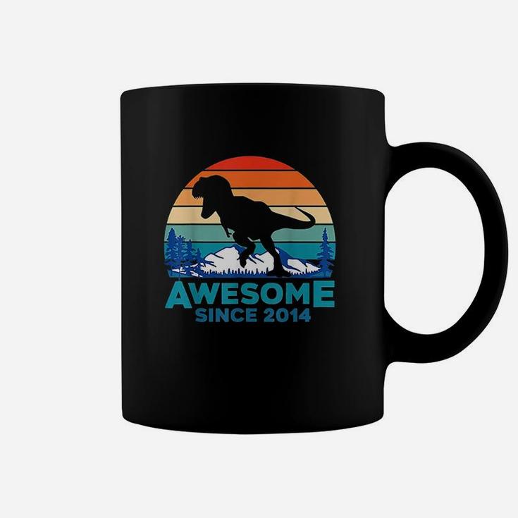Awesome Since 2014 7 Years Old Dinosaur Gift Coffee Mug