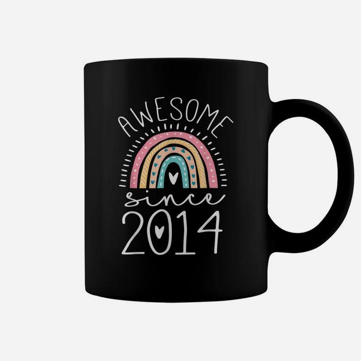 Awesome Since 2014 7Th Birthday Rainbow Gifts Born In 2014 Coffee Mug