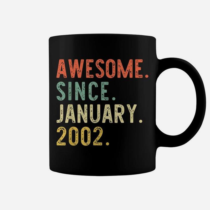 Awesome Since January 2002 19Th Birthday Gift 19 Years Old Coffee Mug