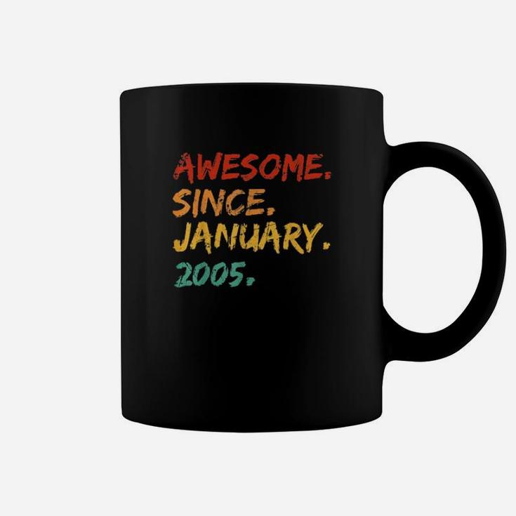 Awesome Since January 2005 Birthday Vintage Distressed Coffee Mug