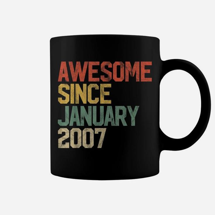 Awesome Since January 2007 13Th Birthday Gift 13 Year Old Coffee Mug