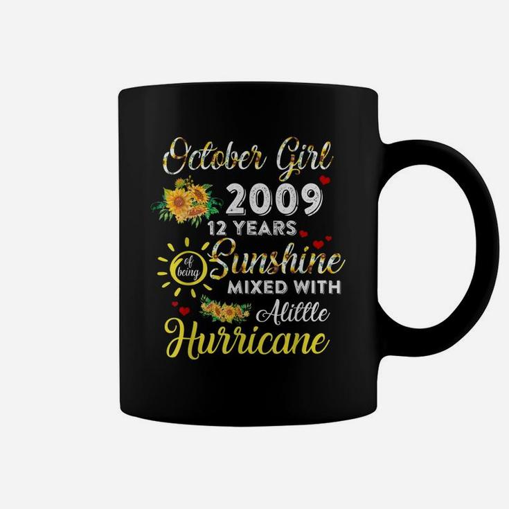 Awesome Since October 2009 12Th Birthday Flower Oct Girl Coffee Mug