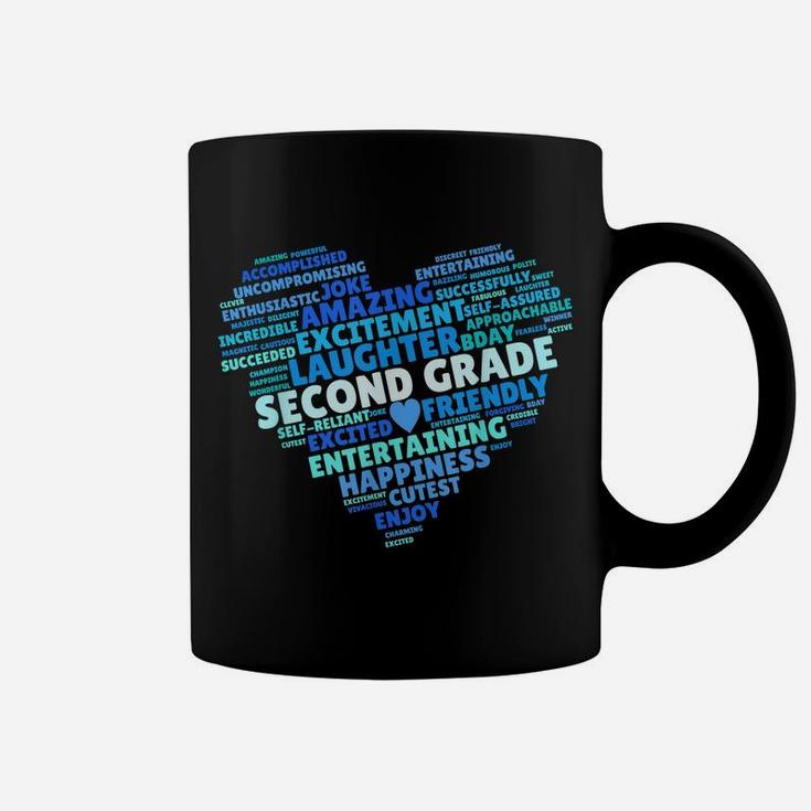 Back To School Heart Second Grade Love Words Teacher Student Coffee Mug