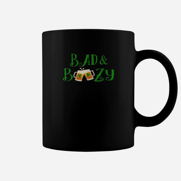 Bad And Boozy St Patrick Day Shamrock Beer Drinking Coffee Mug