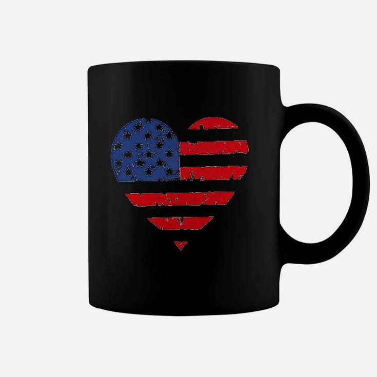 Bangely American Flag Heart Coffee Mug