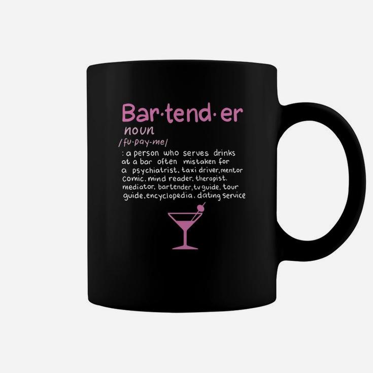 Bartender Noun Definition Longsleeve Funny Cocktail Bar Gift Coffee Mug