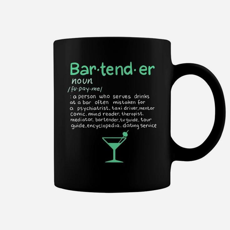 Bartender Noun Definition T Shirt Funny Cocktail Bar Gift Coffee Mug