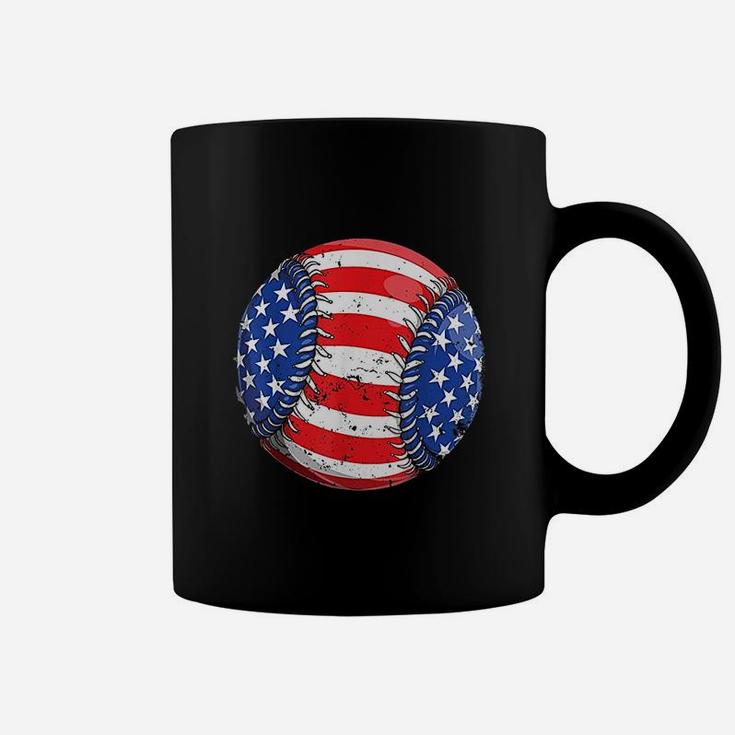Baseball American Flag Coffee Mug