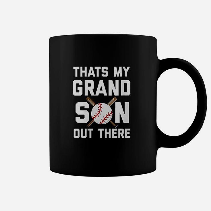 Baseball Quote Thats My Grandson Out There Grandma Grandpa Coffee Mug