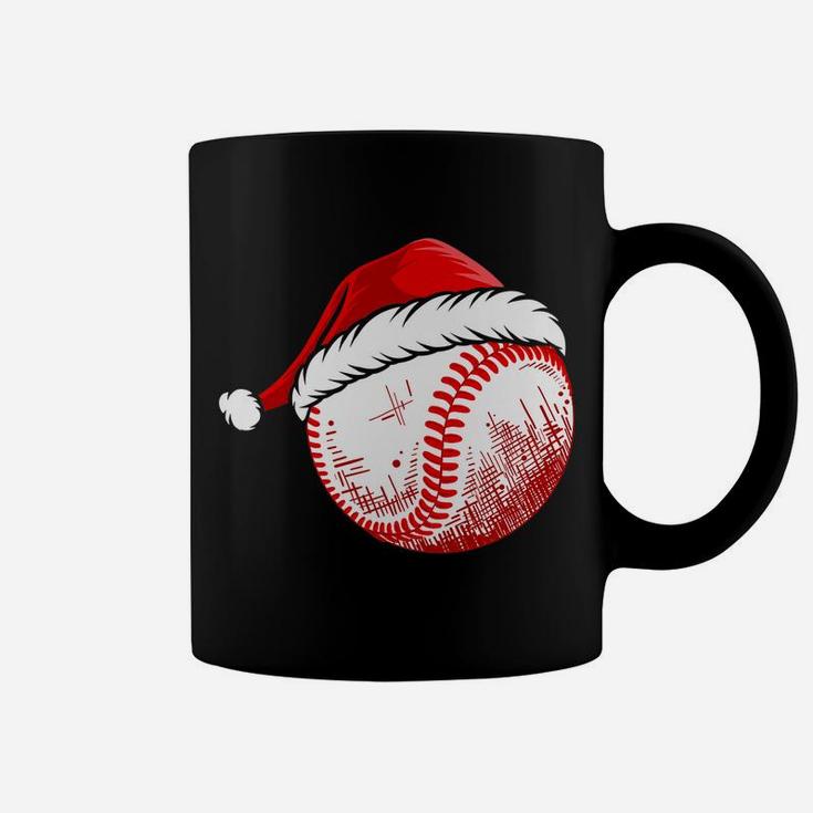 Baseball Wearing Santa Hat Funny Baseball Christmas Matching Coffee Mug