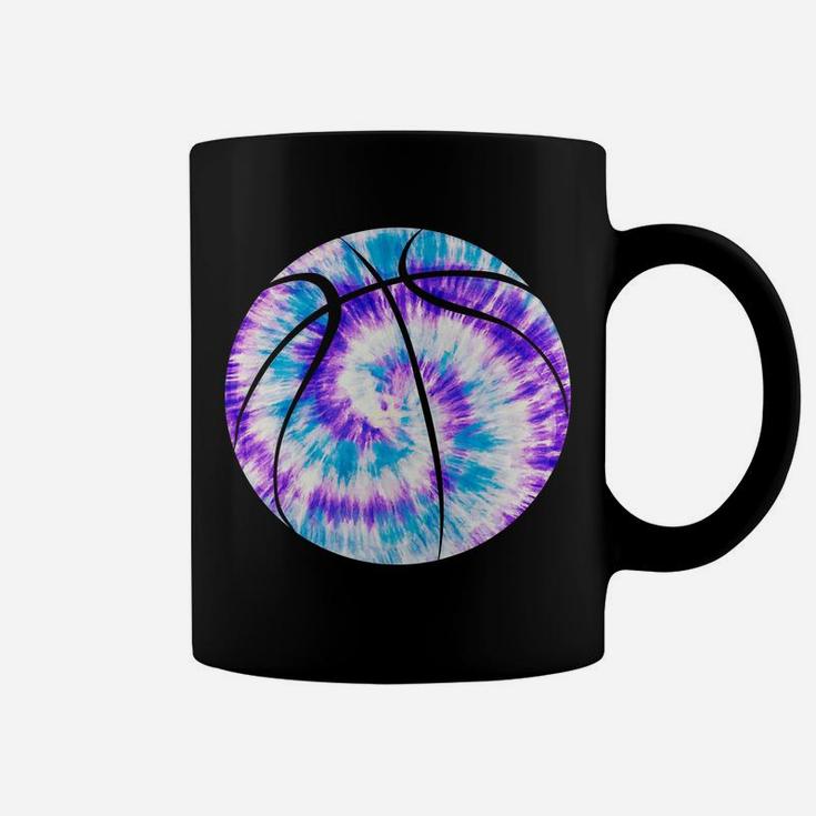 Basketball Stuff For Teen Girls Tye-Dye Blue Design Custom Coffee Mug