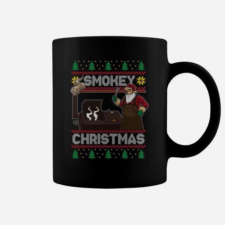 Bbq Santa Grilling Roast On Smoker Ugly Smokey Christmas Sweatshirt Coffee Mug
