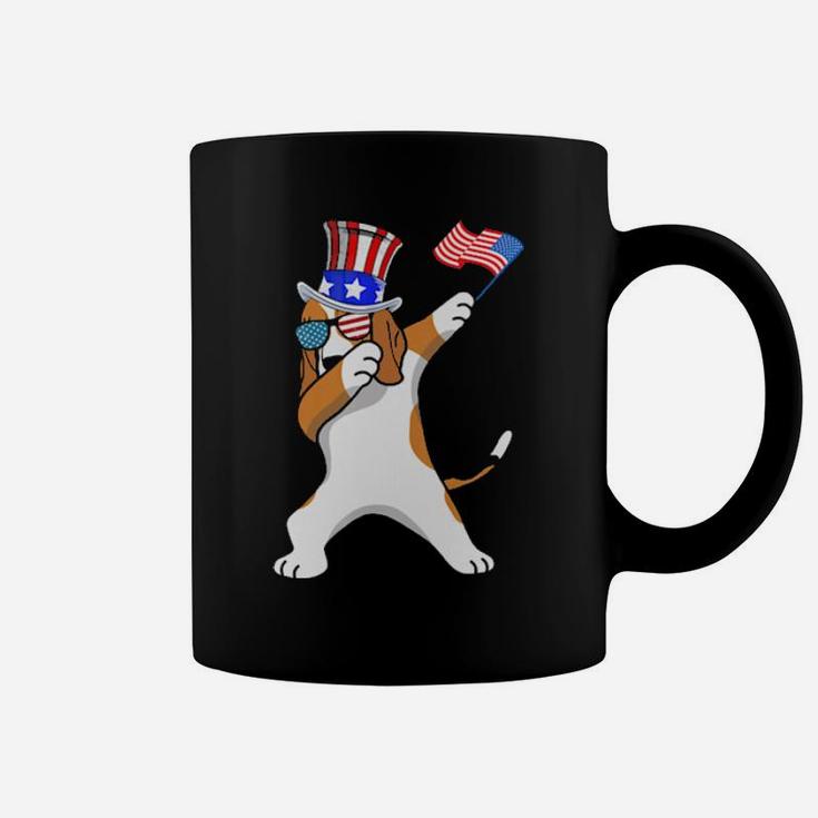Beagle Dabbing Dog Dad  4Th Of July Coffee Mug