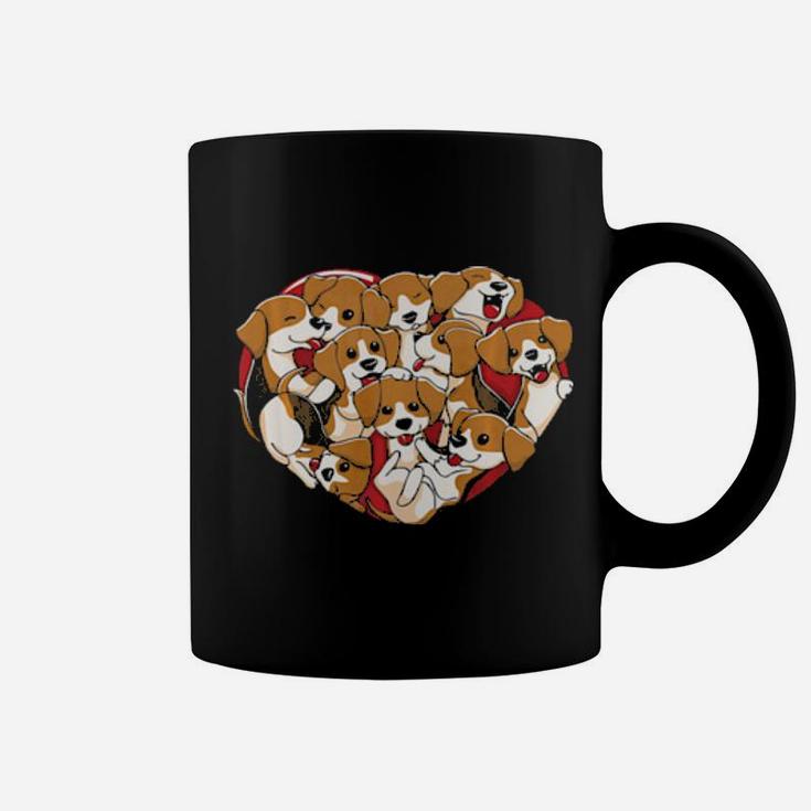 Beagle Heart Shape  Dog Lovers Valentines Day Coffee Mug