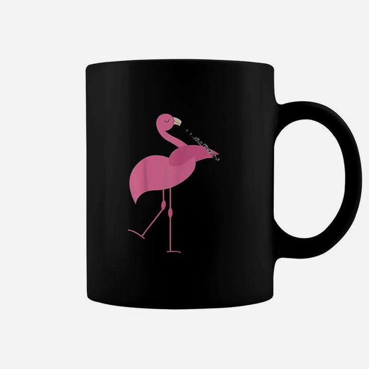 Beautiful Flamingo Playing Clarinet Musician Coffee Mug