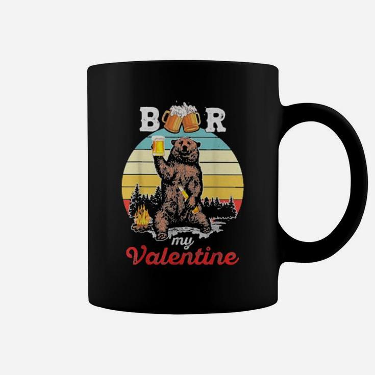 Beer Is My Valentine Drinking Love Sarcastic Bear Coffee Mug
