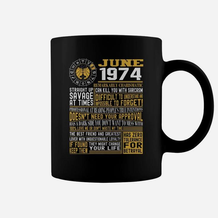 Best Born June 1974 Gemini Zodiac Signs 47Th Birthday Gift Coffee Mug