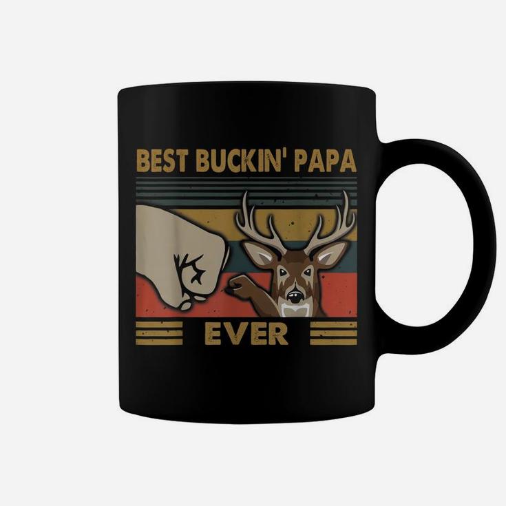 Best Buckin' Papa Ever Deer Hunting Dad Gifts Retro Vintage Coffee Mug