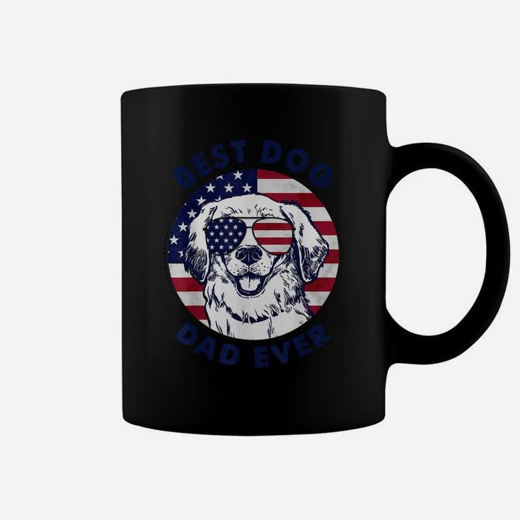 Best Dog Dad Ever American Flag  Gift For Best Father Coffee Mug