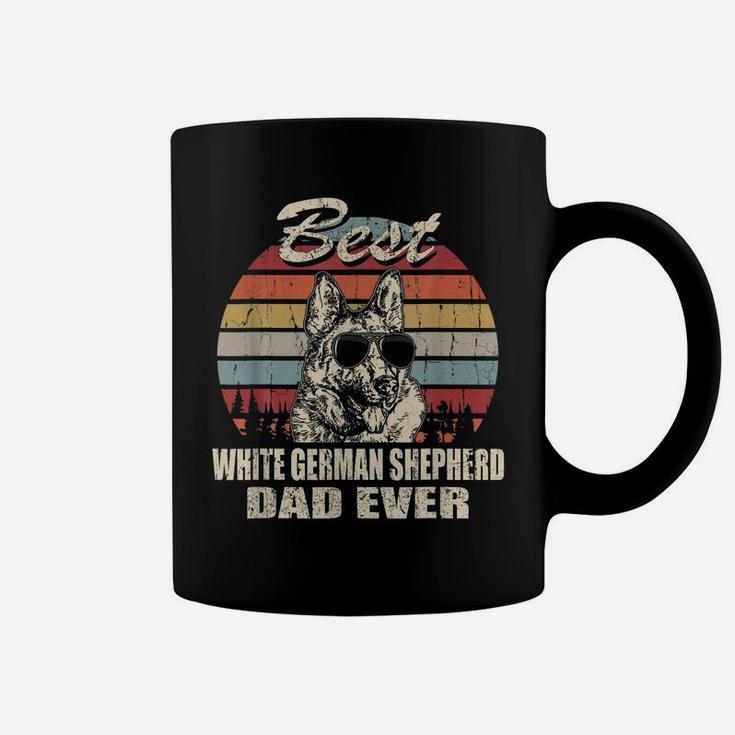 Best White German Shepherd Dad Ever Vintage Retro Dog Dad Coffee Mug