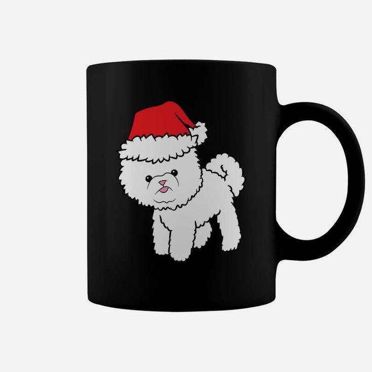 Bichon Frise Dog With Santa Hat Christmas Bichon Frise Coffee Mug