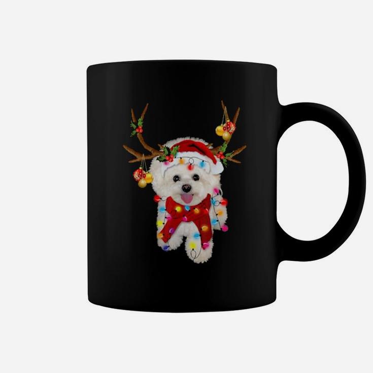 Bichon Frise Ready For Xmas Funny Bulldog Reindeer Horn Coffee Mug