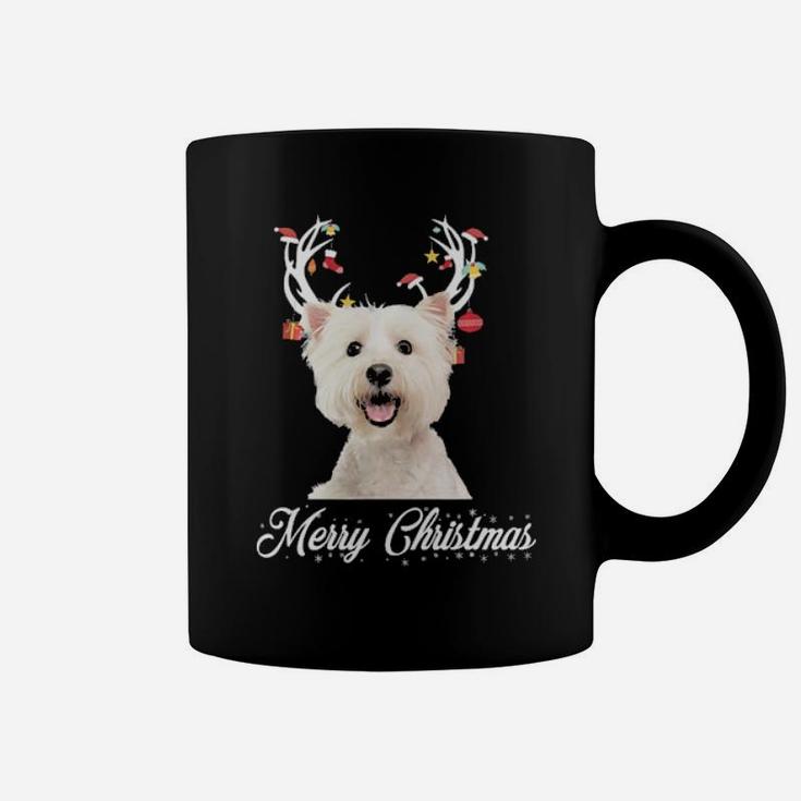 Bichon Frise Reindeer Horns Merry Xmas Dog Lover Gift Coffee Mug