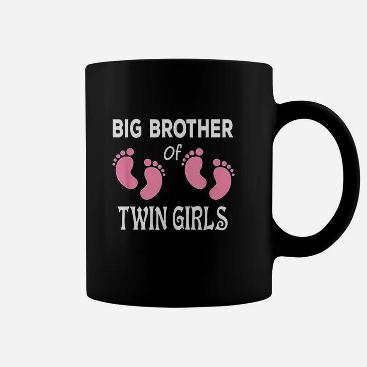 Big Brother Of Twin Girls Sibling Footprints Coffee Mug