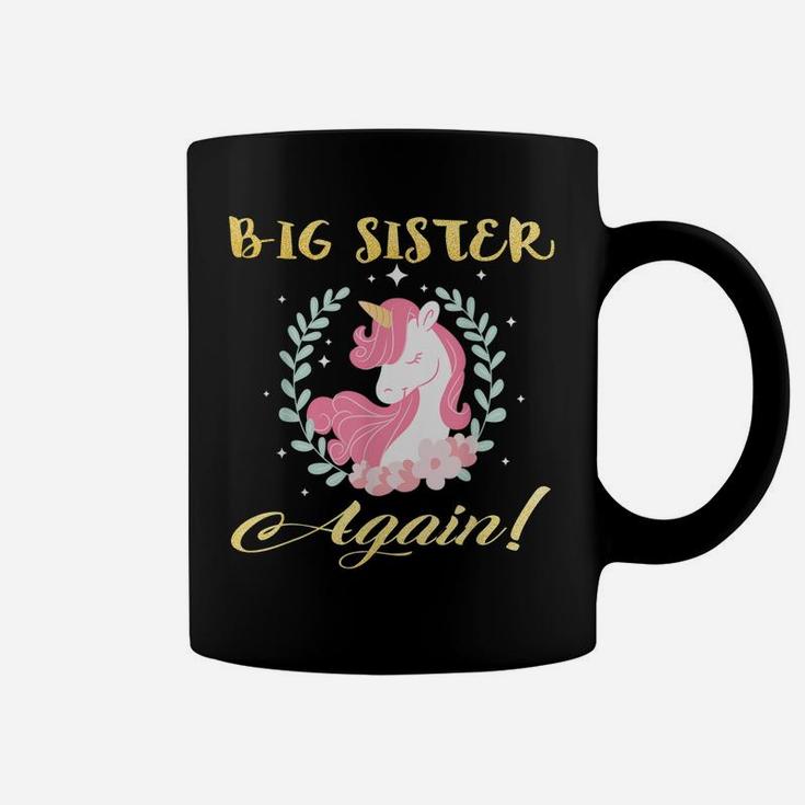 Big Sister Again Unicorn Flower Coffee Mug