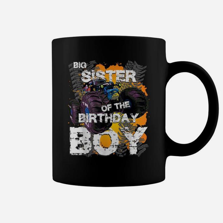 Big Sister Of The Birthday Boy Monster Truck Matching Coffee Mug