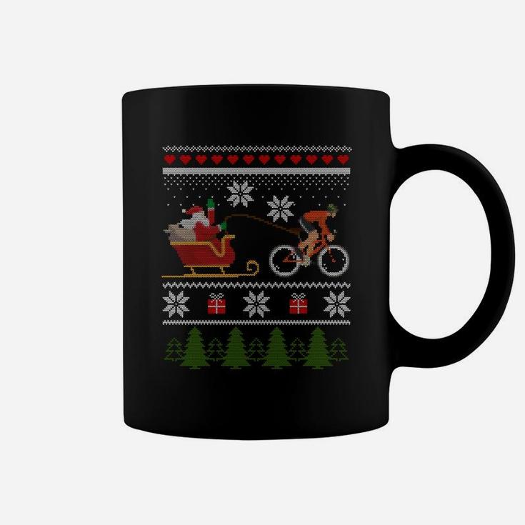 Bike Sledding Santa Sleigh Christmas Cycling Sweatshirt Coffee Mug