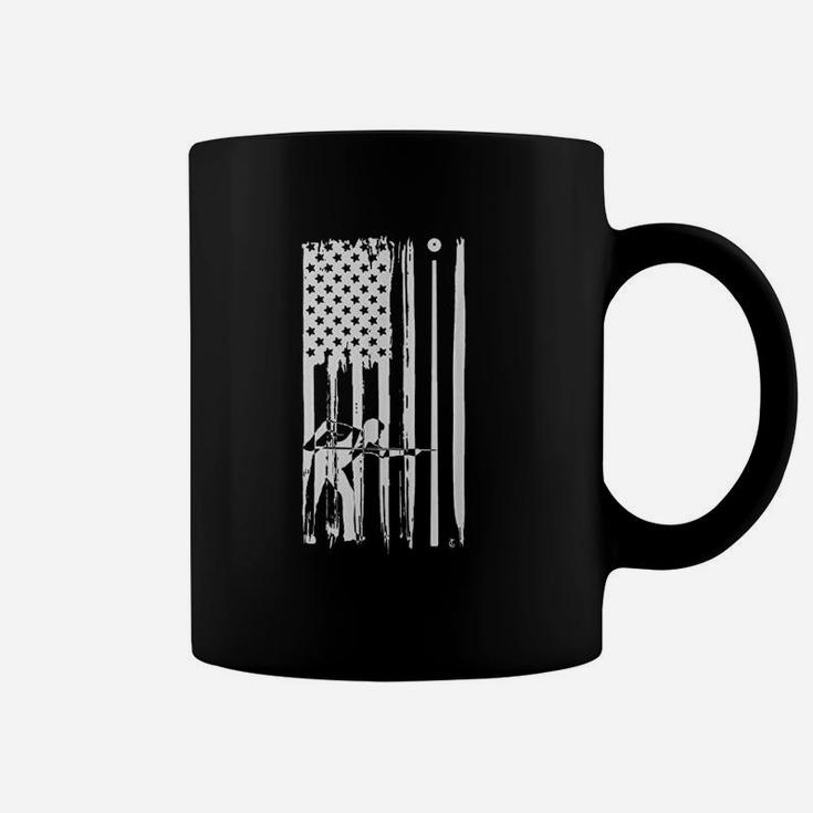 Billiard Pool Player American Usa Flag Coffee Mug