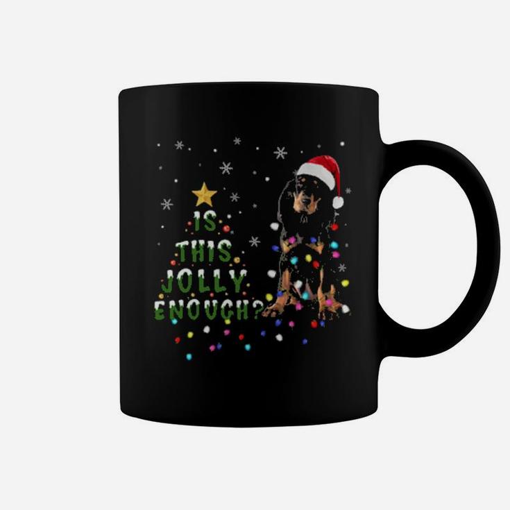 Black And Tan Coonhound Santa Coffee Mug