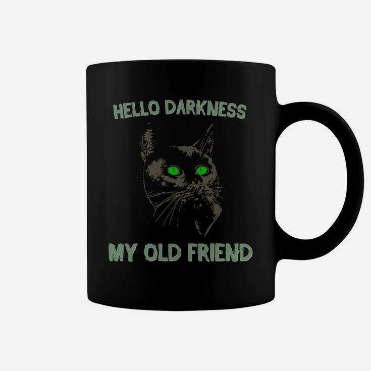 Black Cat Hello Darkness My Old Friend Coffee Mug