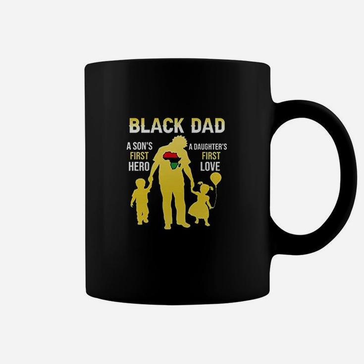 Black Dad A Son's First Hero Coffee Mug