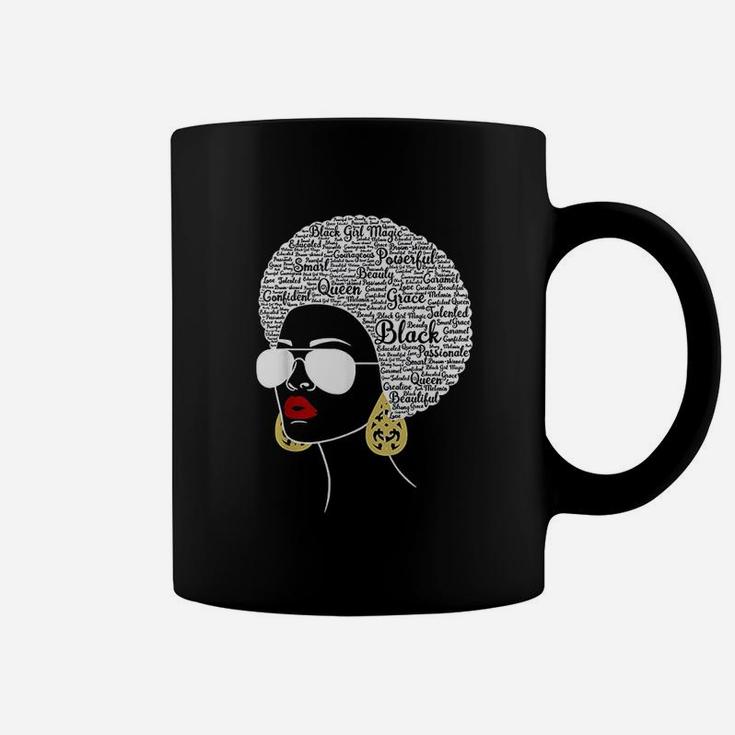 Black History Month African American Hair Word Art Coffee Mug