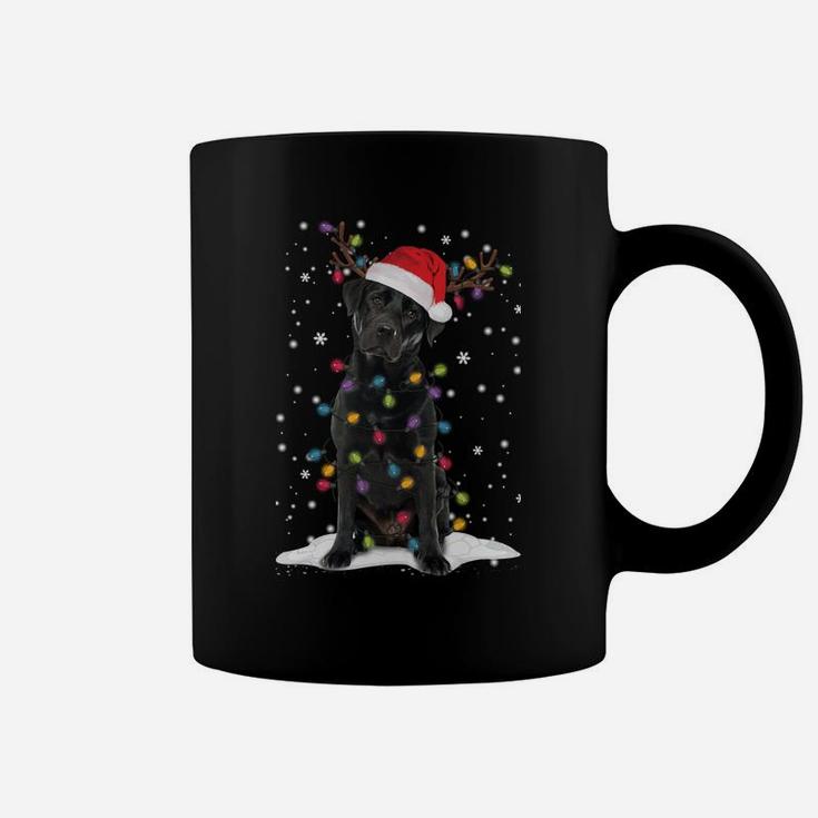 Black Lab Labrador Christmas Tree Light Pajama Dog Xmas Gift Sweatshirt Coffee Mug